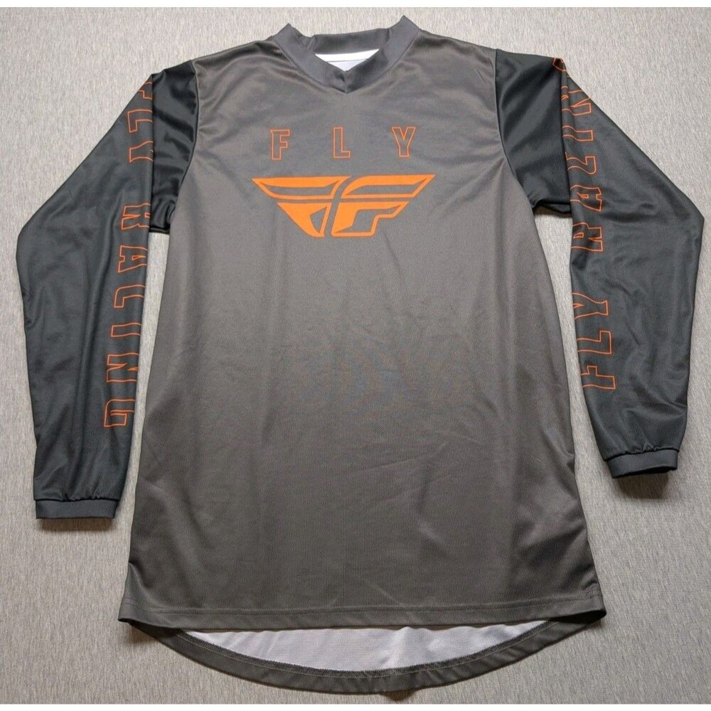 Fly Racing Jersey Shirt Mens Small Gray Black Enduro Motorcycle Dirt Bike